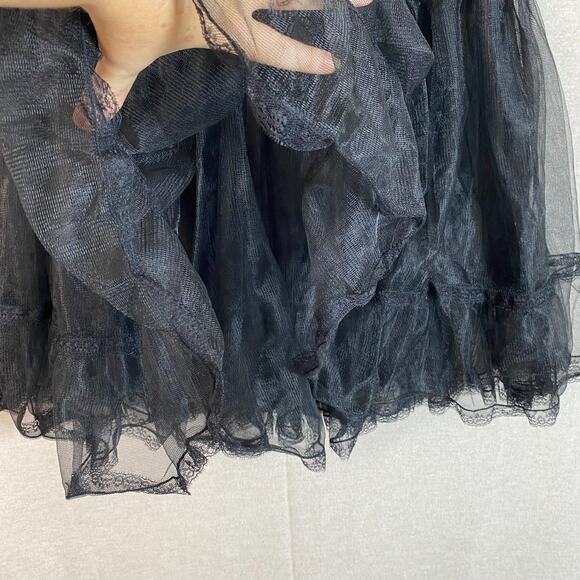 Widow Womens Sheer Mesh Midi Skirt Size M Goth Grunge Vampy Witchy Shadow Kiss - Picture 3 of 10